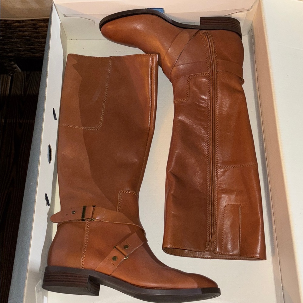 Nine West Brown Leather Knee-High Boots
